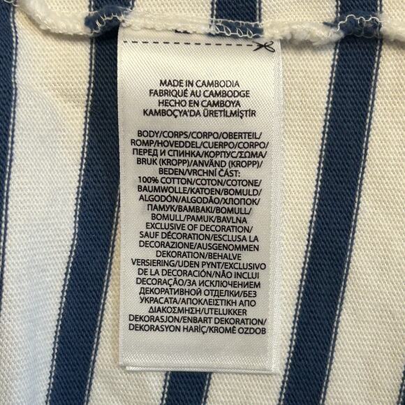 Lauren Ralph Lauren Navy and White Striped Blouse - Picture 4 of 4